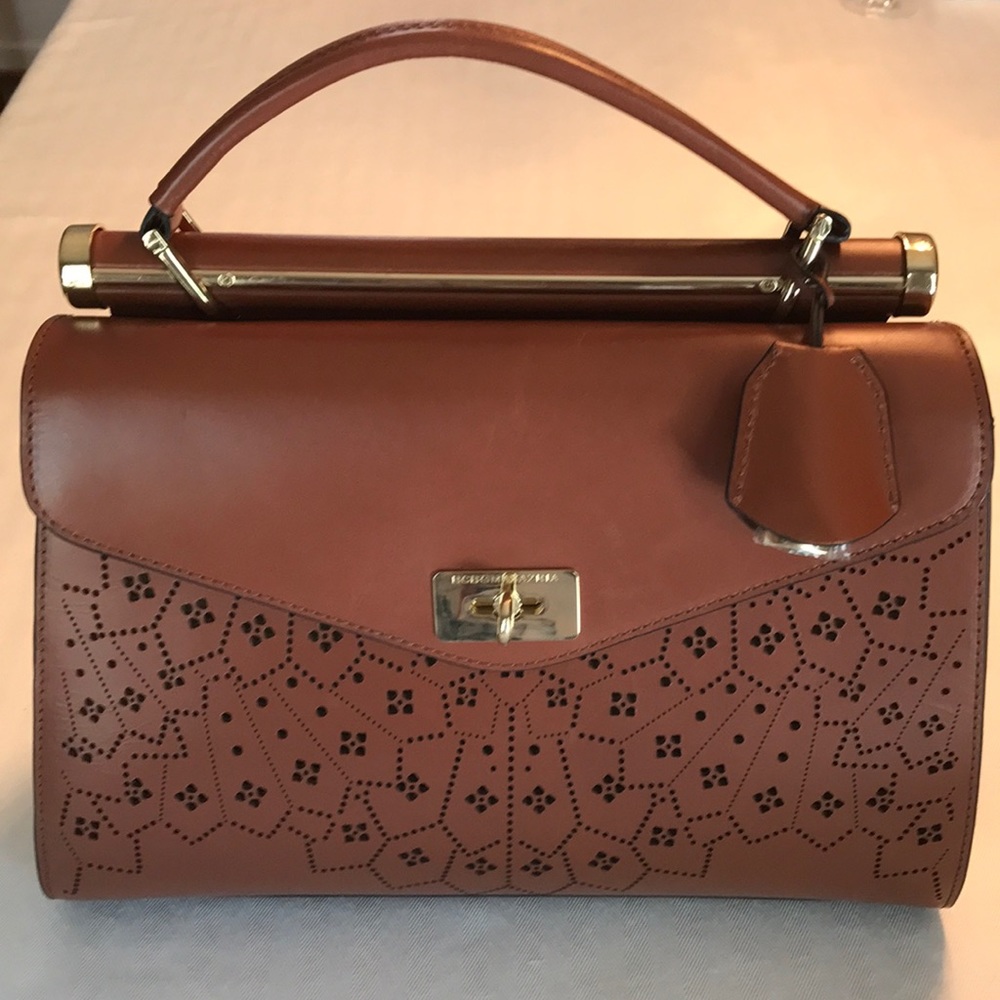 BCBGMAXAZARIA Allie Laser Cut Satchel